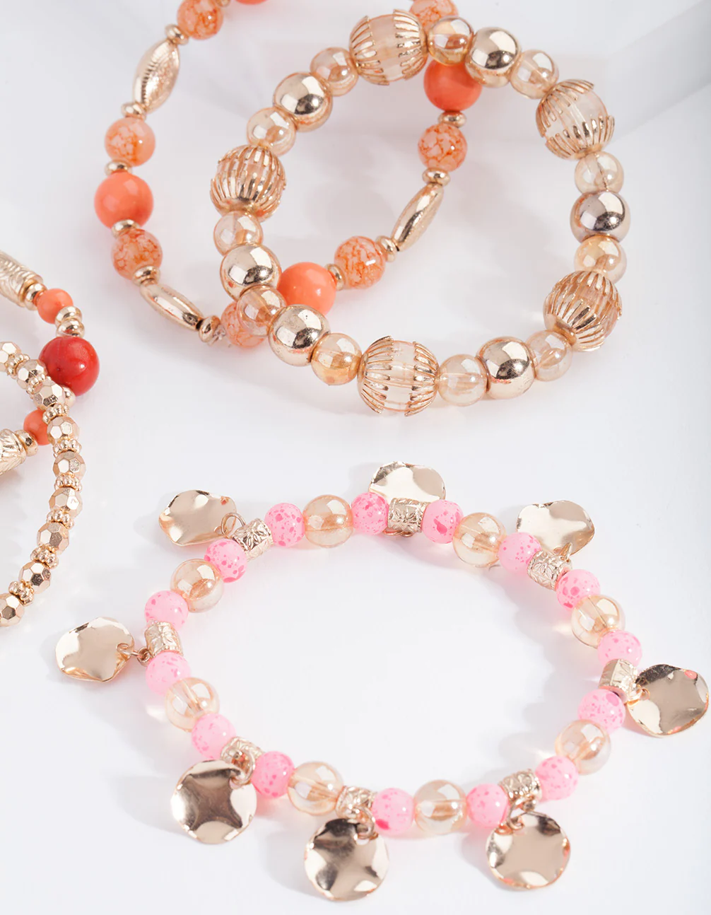 Orange Stretch Mixed Bangle 5-Pack - Image 3