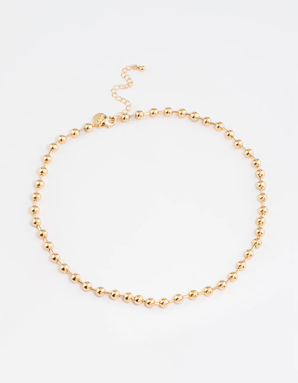 Gold Plated Brass Ball Chain Necklace - Image 2