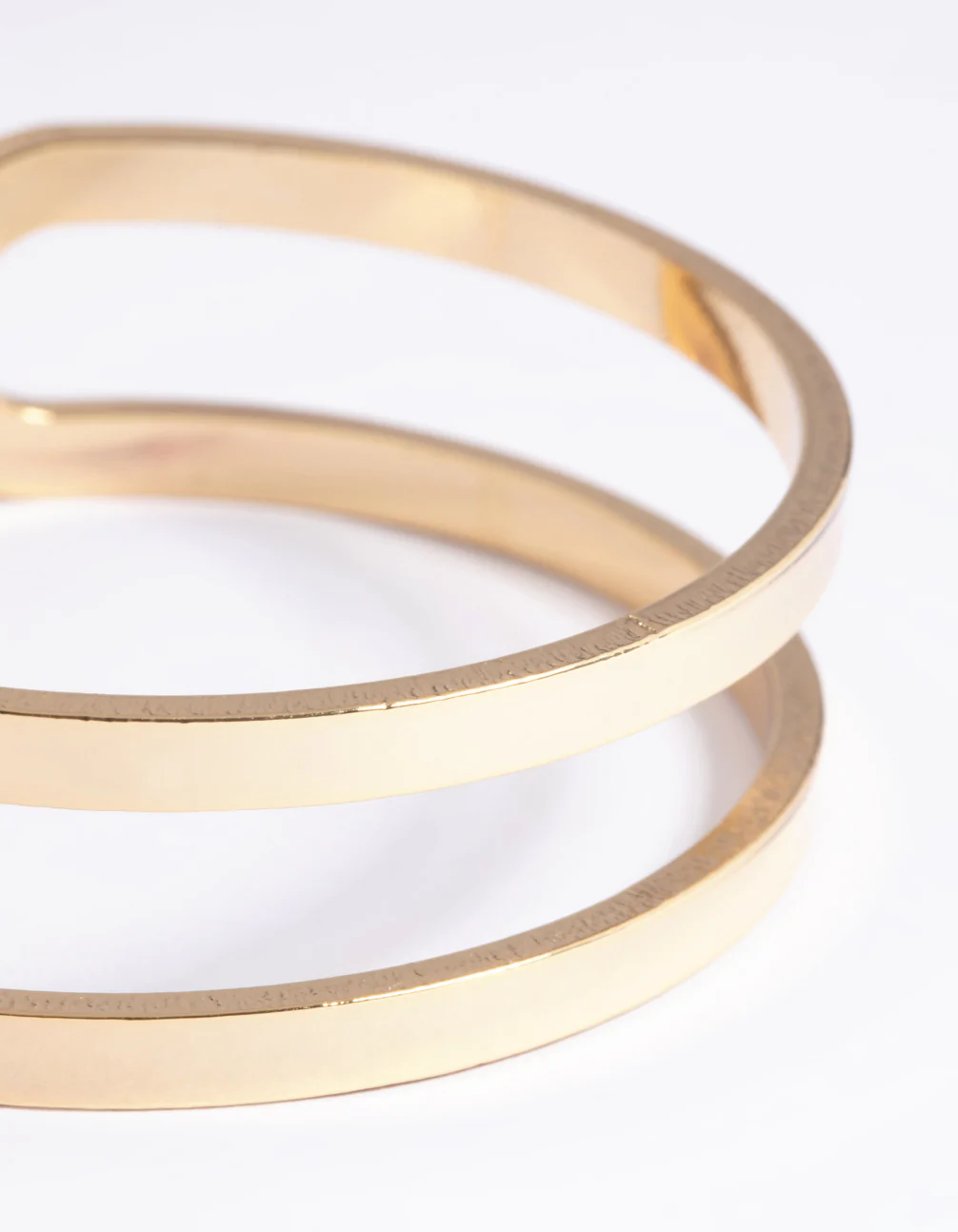 Gold Plated Smooth Cuff Bangle Bracelet - Image 3