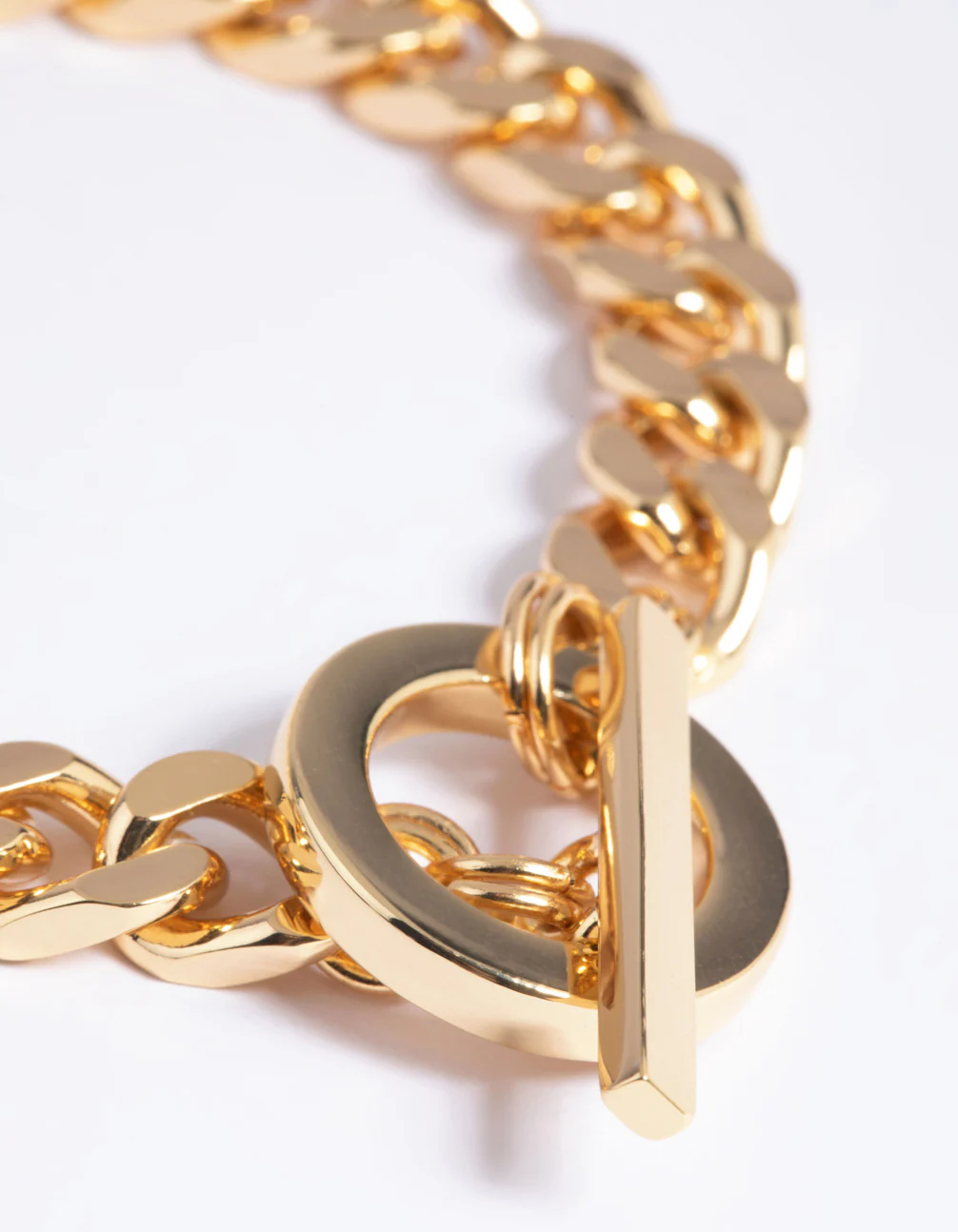 Gold Plated Brass Chunky Fob Bracelet - Image 3