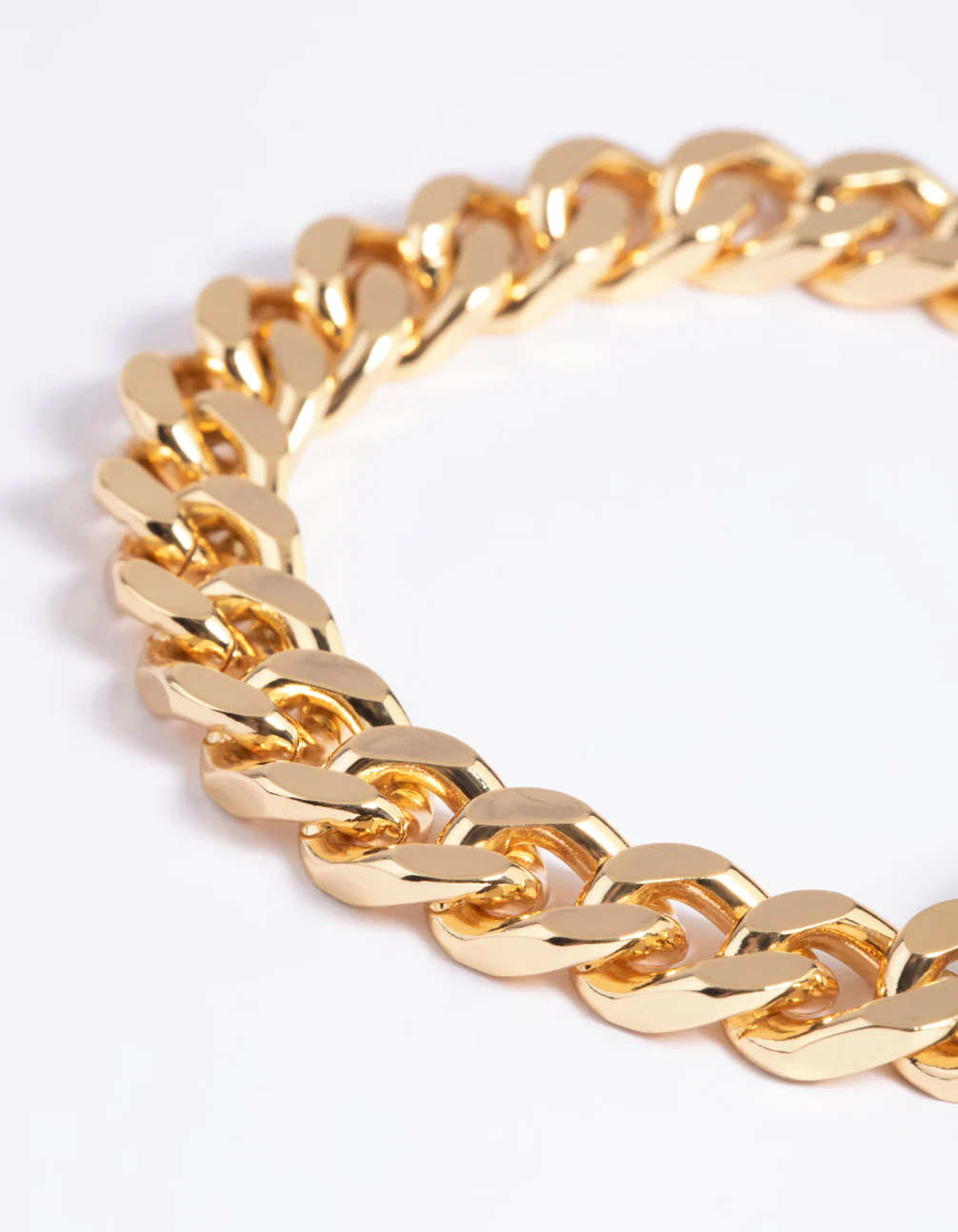 Gold Plated Brass Chunky Fob Bracelet - Image 4
