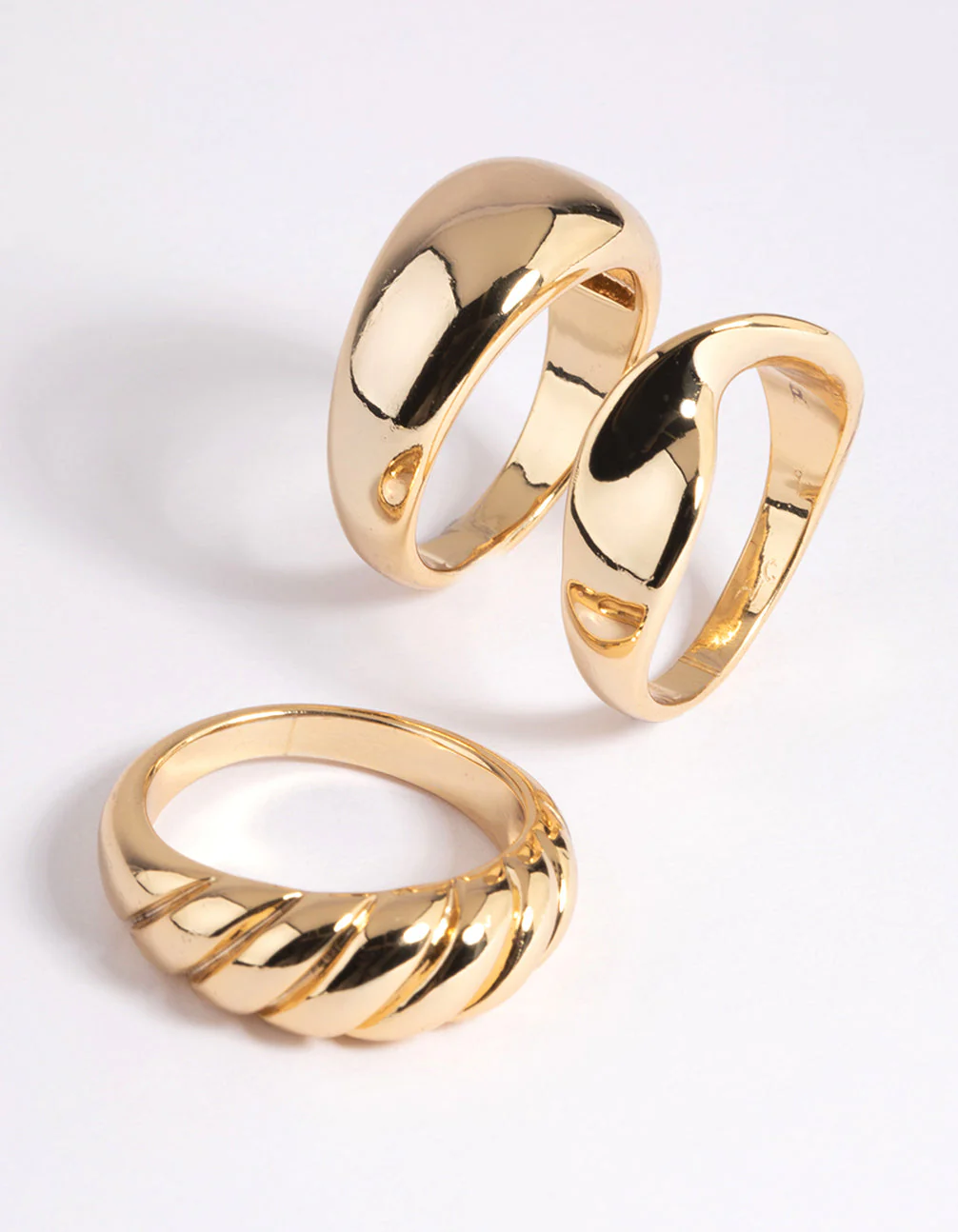 Gold Plated Brass Croissant Ring Stack Pack - Image 5