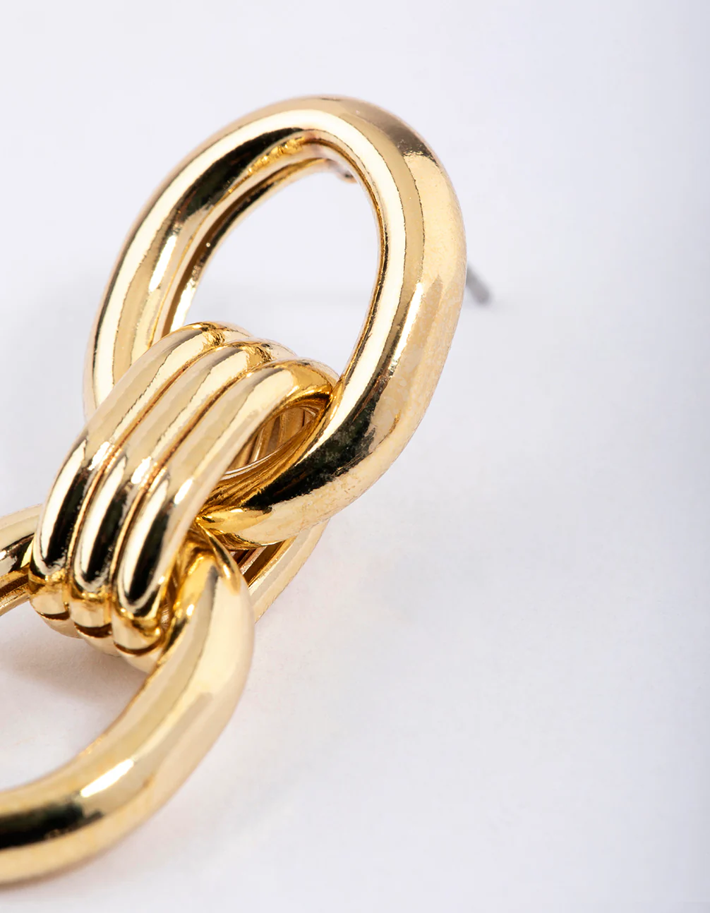 Gold Plated Brass Double Open Doorknocker Drop Earrings - Image 3