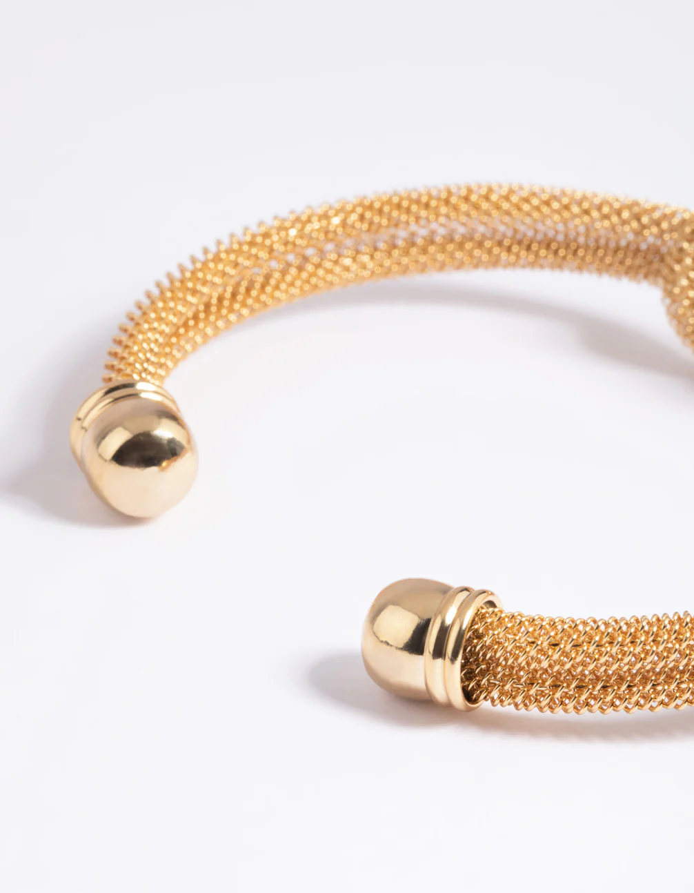 Gold Plated Knotted Cuff Bangle Bracelet - Image 4
