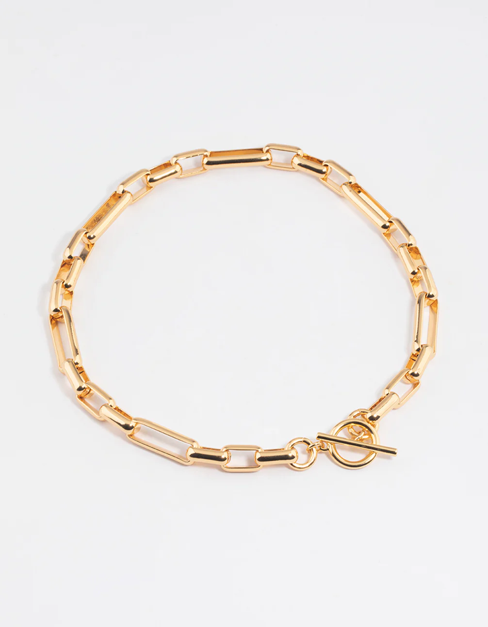 Gold Plated Brass Long Link Chain Necklace - Image 2