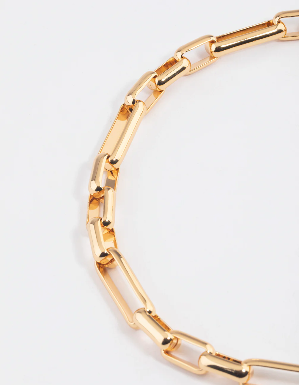 Gold Plated Brass Long Link Chain Necklace - Image 3