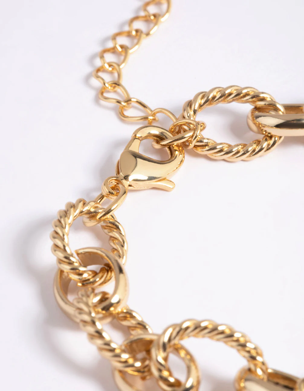 Gold Plated Oval Chain Layered Bracelet - Image 5