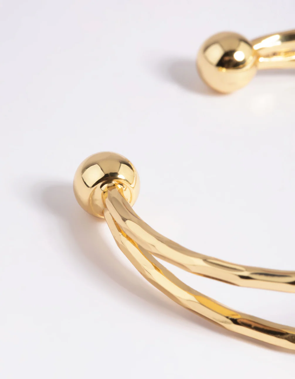 Gold Plated Molten Cuff Bangle Bracelet - Image 2