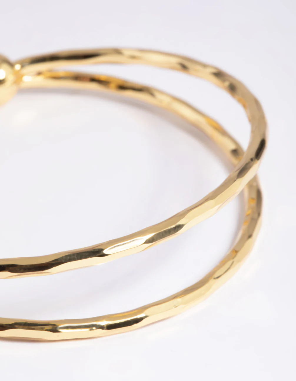 Gold Plated Molten Cuff Bangle Bracelet - Image 3