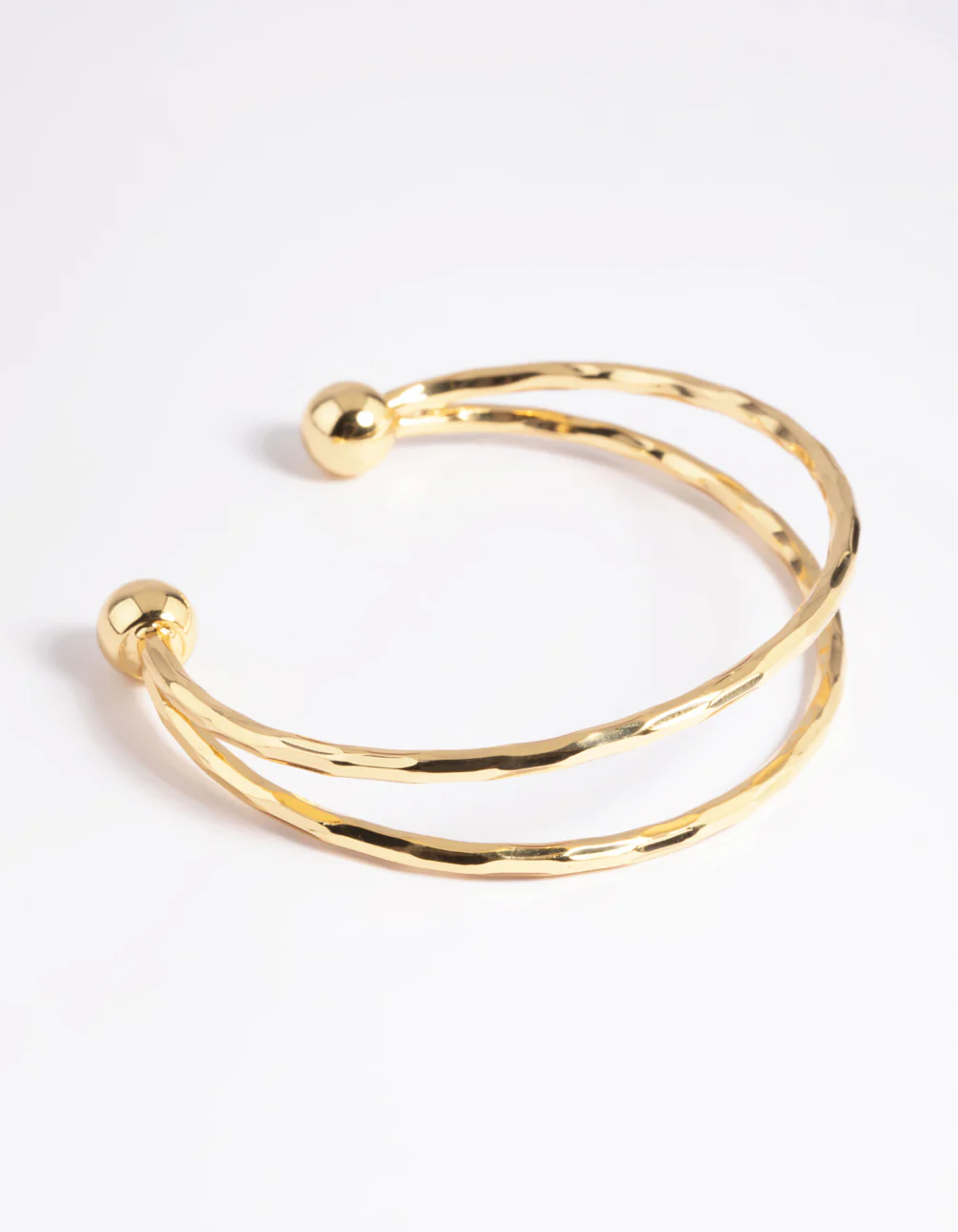 Gold Plated Molten Cuff Bangle Bracelet - Image 4