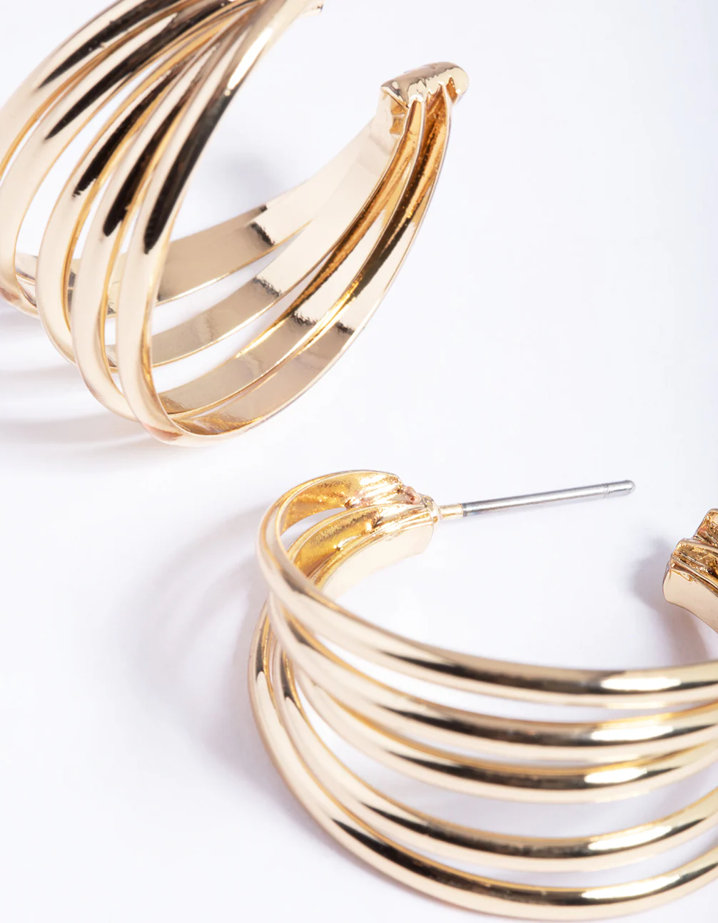 Gold Plated Brass Open Hoop Earrings - Image 4