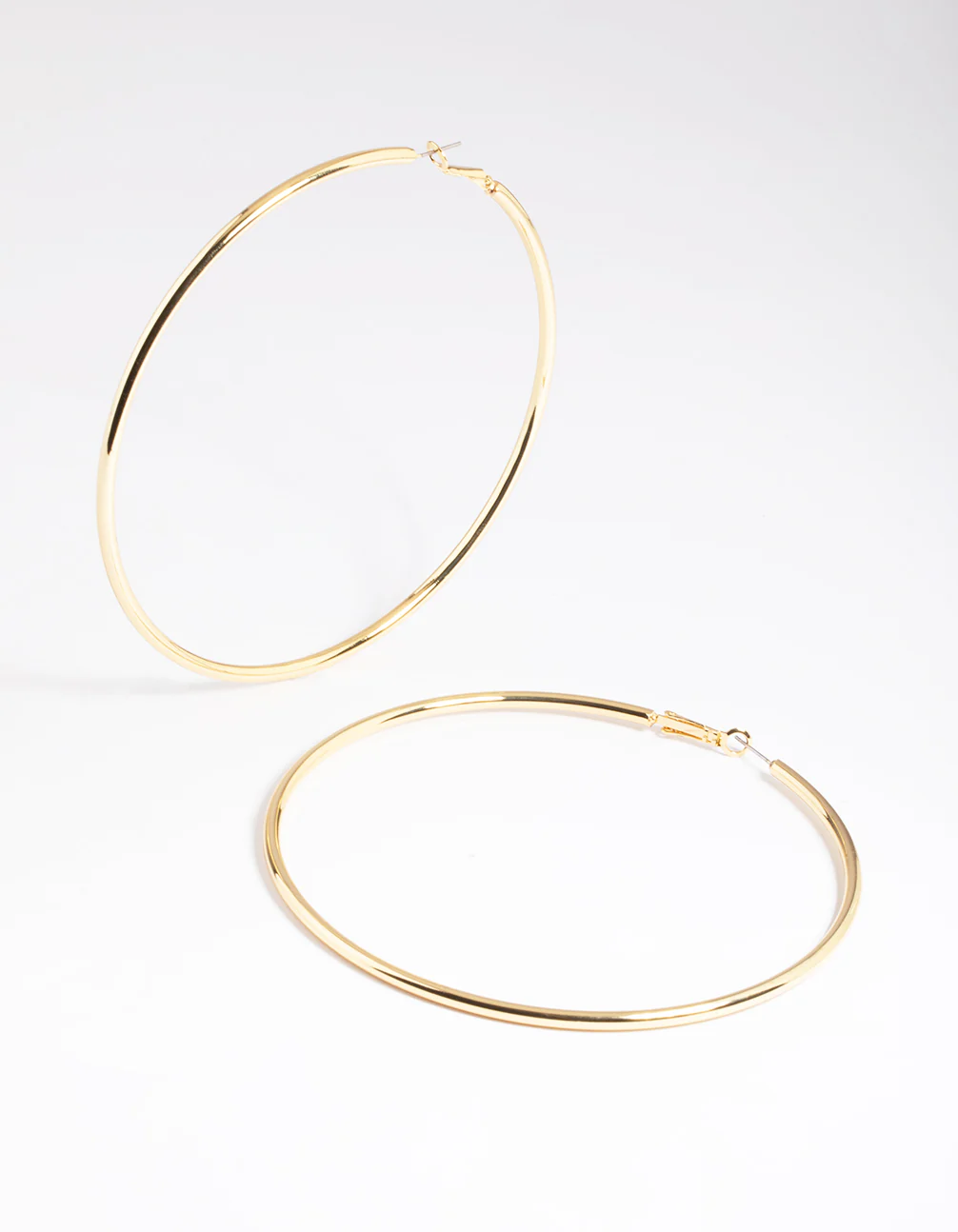 Gold Plated Brass Oversized Hoop Earrings - Image 2