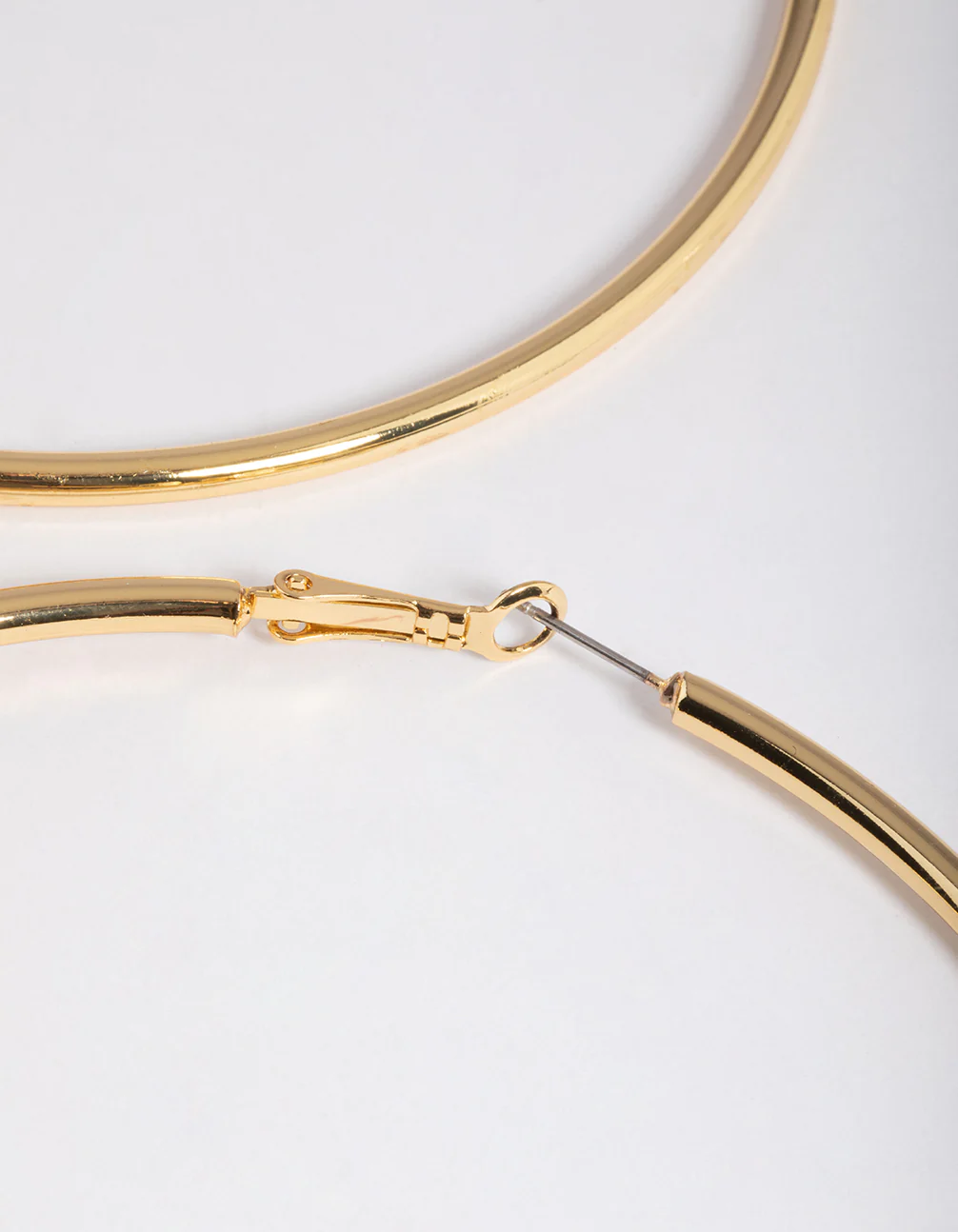 Gold Plated Brass Oversized Hoop Earrings - Image 4