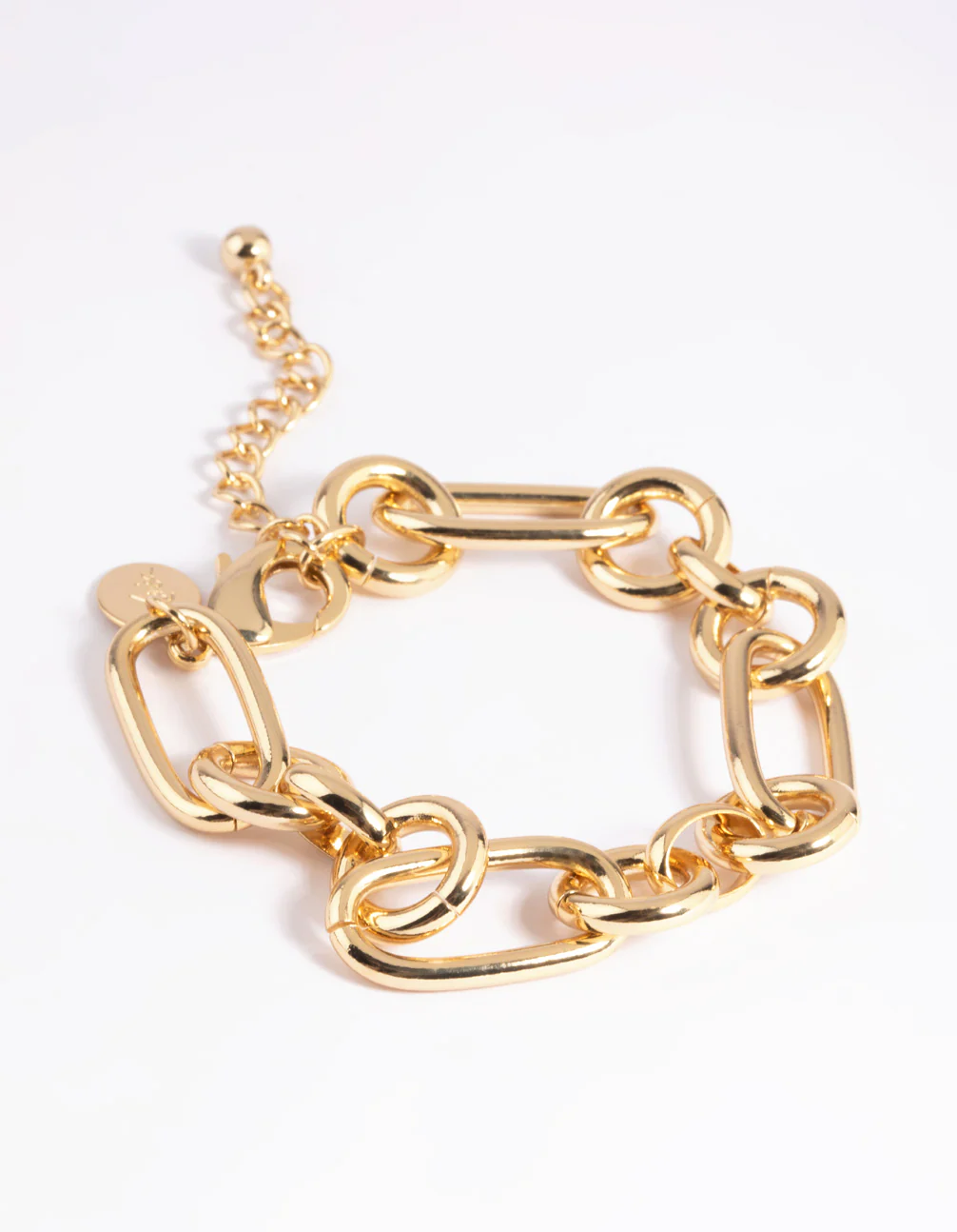 Gold Plated Rectangle Link Bracelet - Image 2