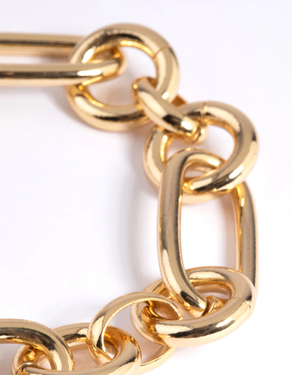 Gold Plated Rectangle Link Bracelet - Image 4