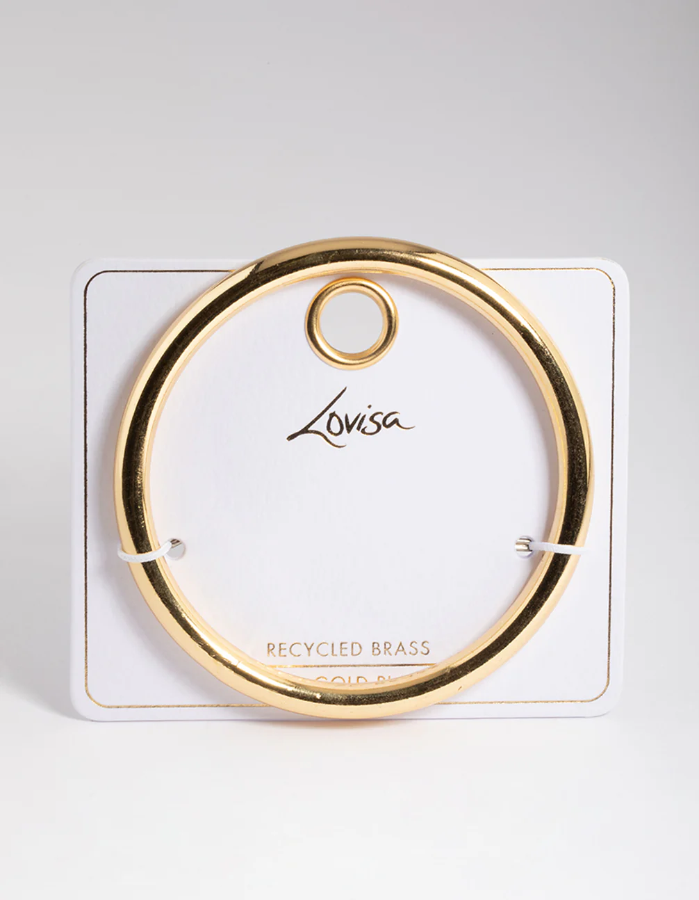 Gold Plated Brass Round Chunky Bangle - Image 3