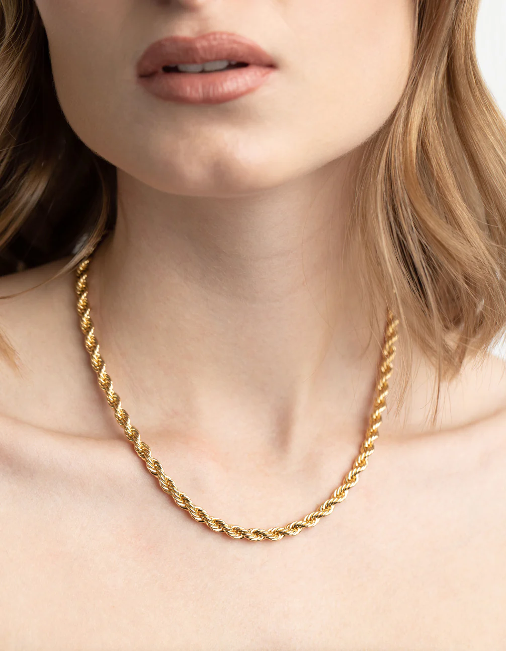 Gold Plated Rope Chain Necklace - Image 2