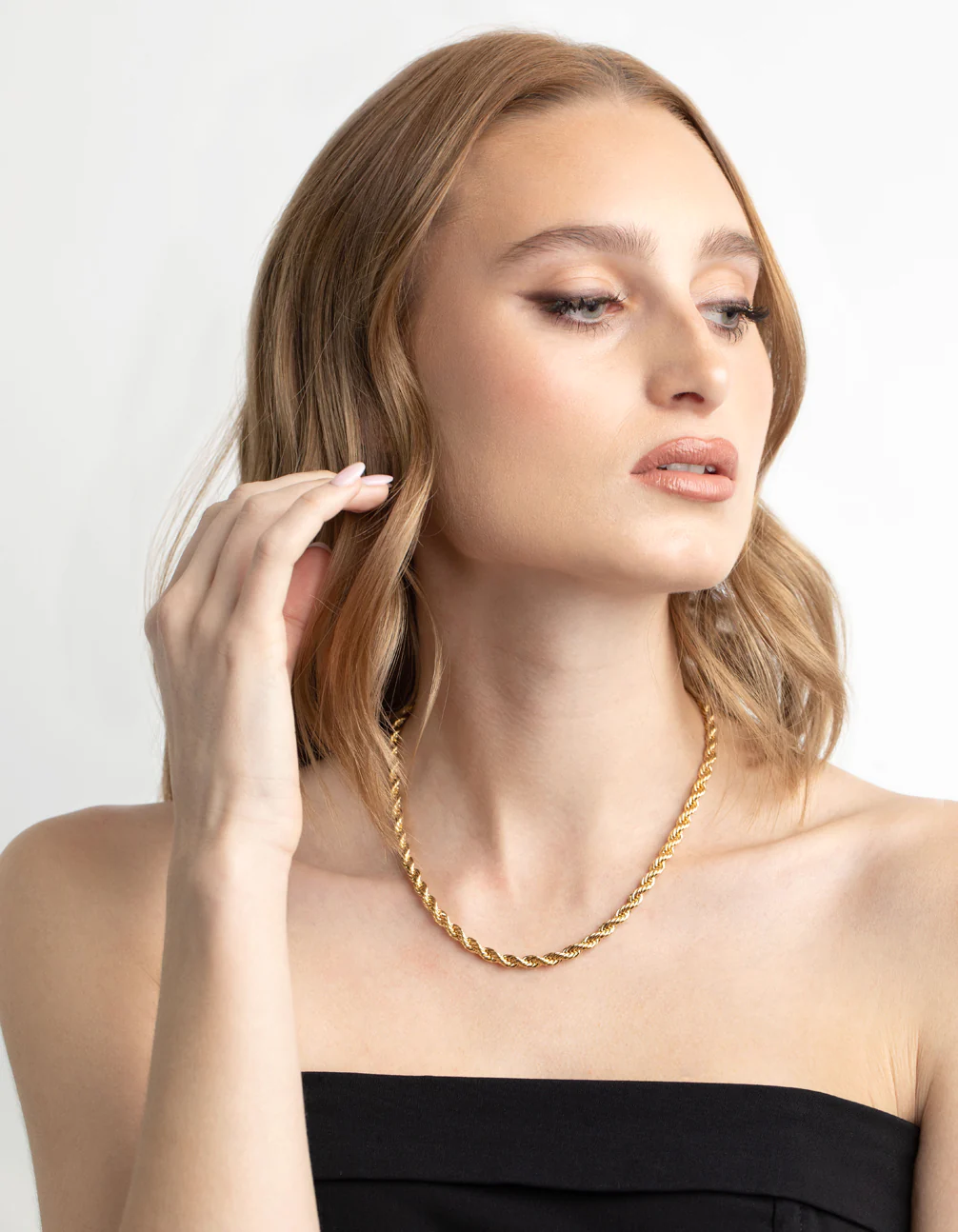 Gold Plated Rope Chain Necklace - Image 5
