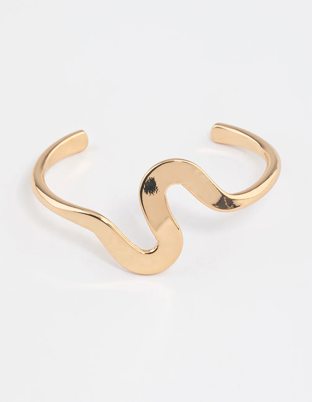 Gold Plated Brass Swirl Cuff Bracelet - Image 2