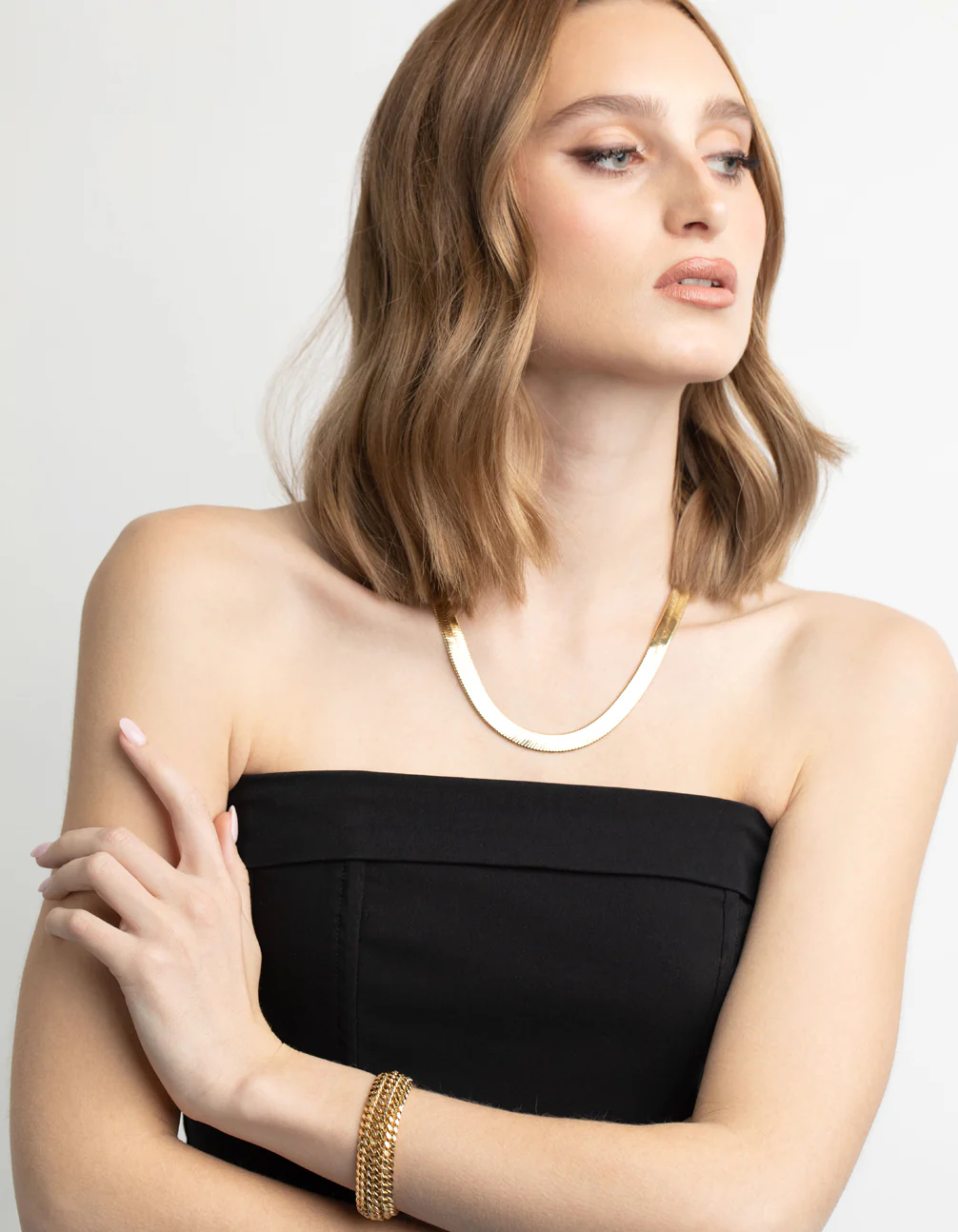 Gold Plated Curb Chain Bracelet - Image 5