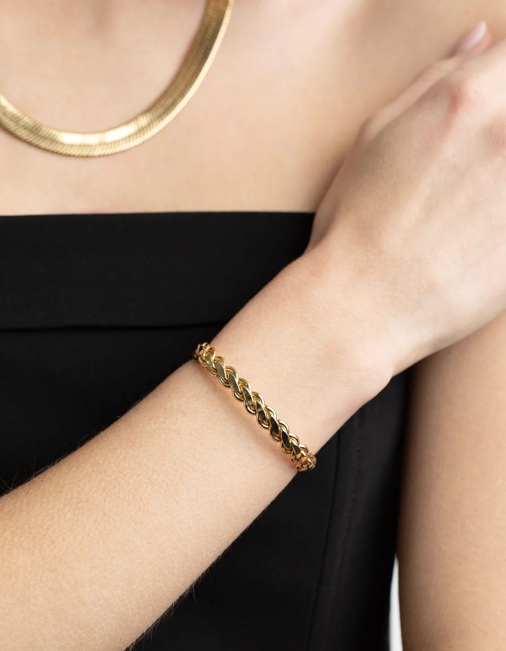 Gold Plated Woven Bracelet - Image 2