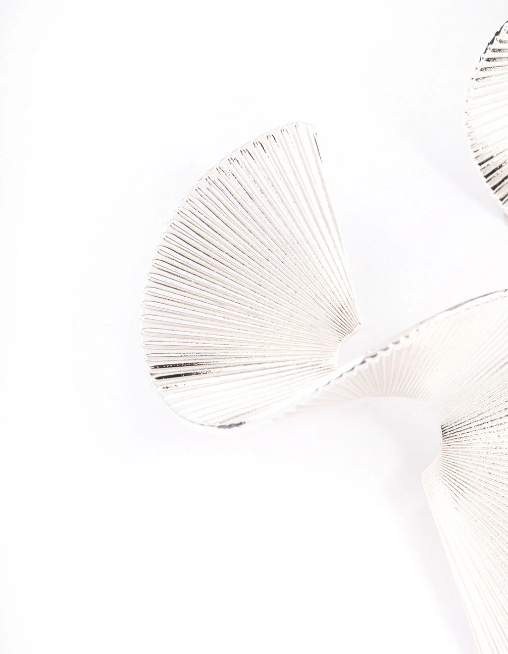 Silver Plated Brass Twisted Fan Earrings - Image 3