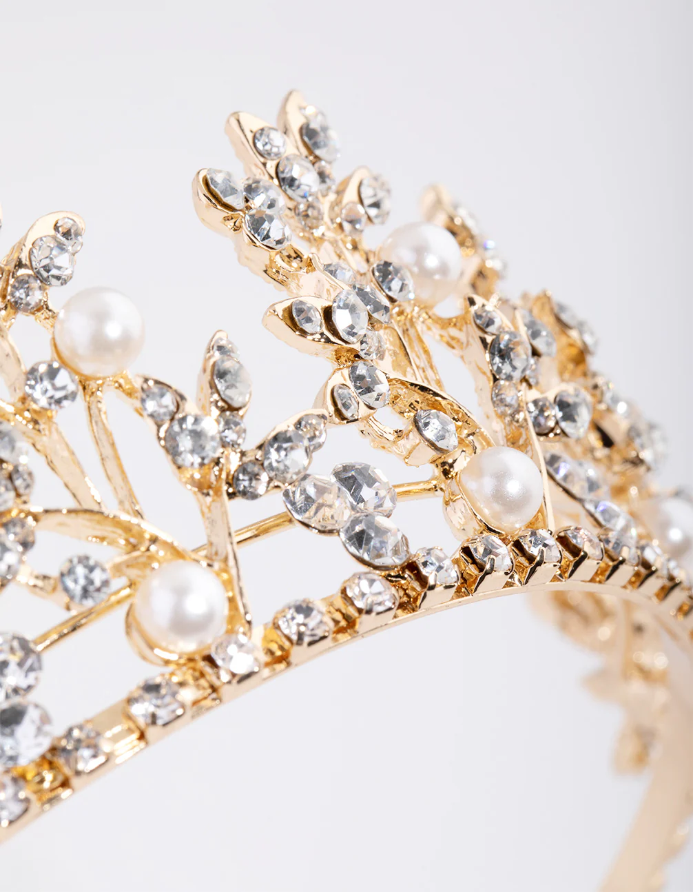 Gold Pearl Leaf Crown - Image 2
