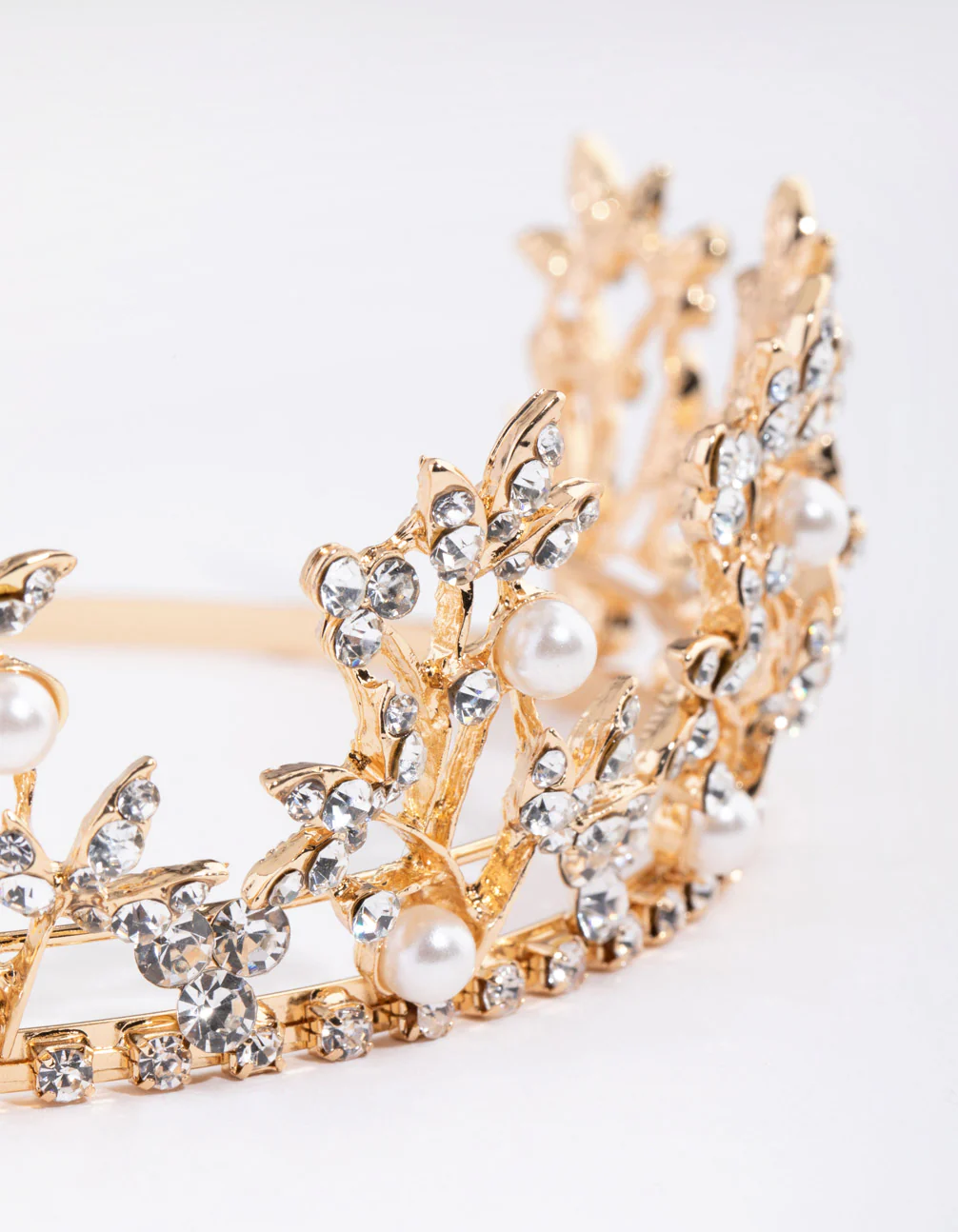 Gold Pearl Leaf Crown - Image 3
