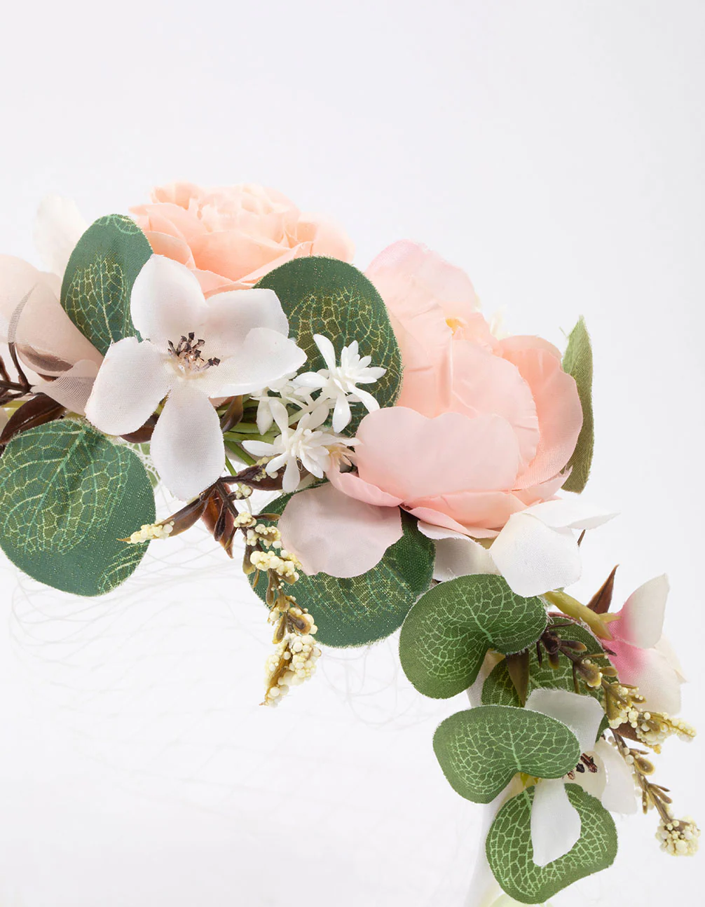 Fabric Flower & Veil Headband - Image 2