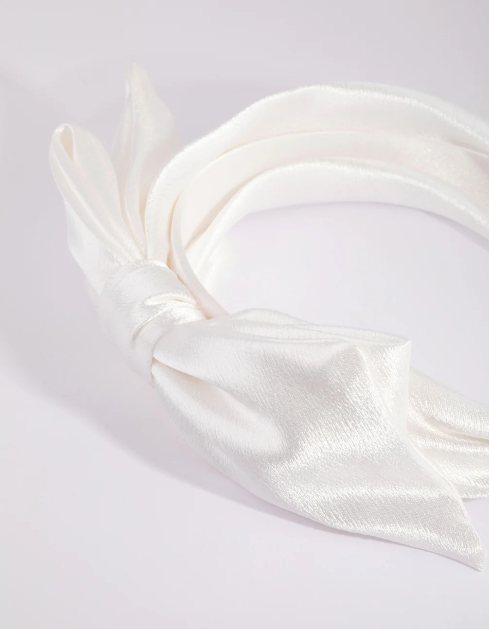 White Floppy Bow Alice Band - Image 2