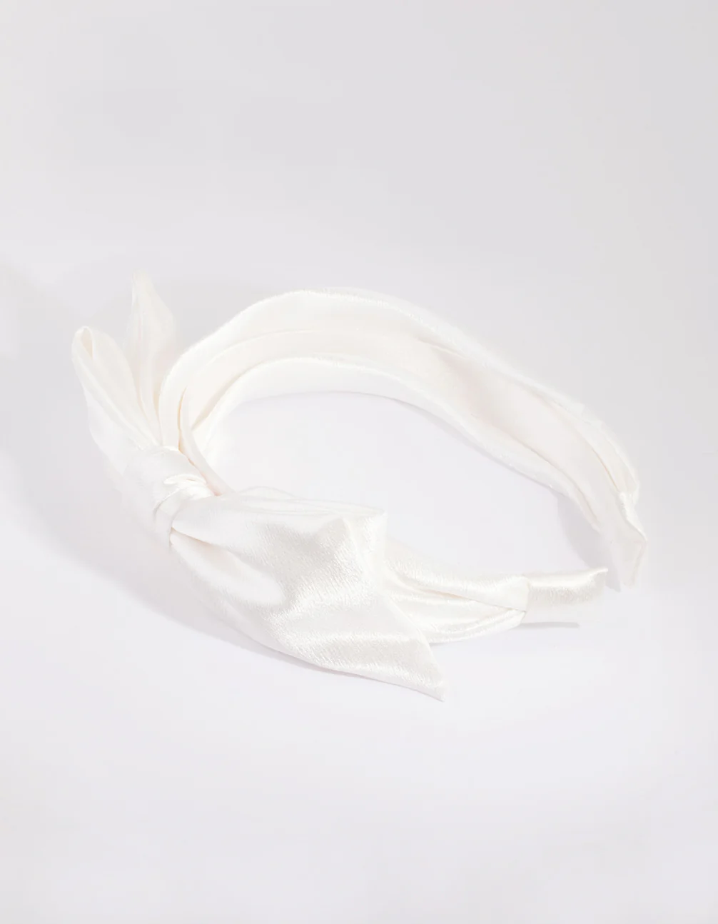 White Floppy Bow Alice Band - Image 3