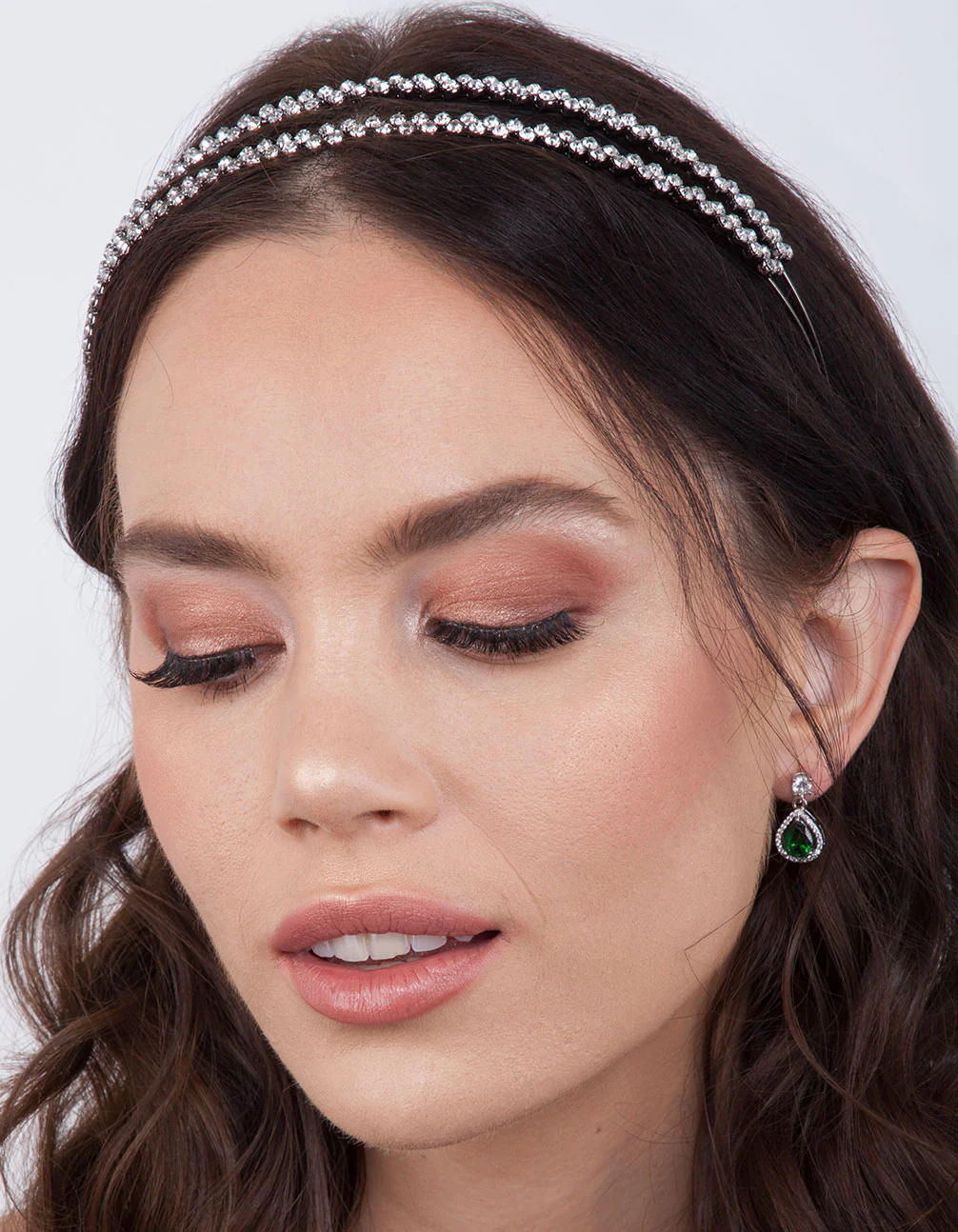 Crystal Gunmetal Double Banded Headband - Image 2