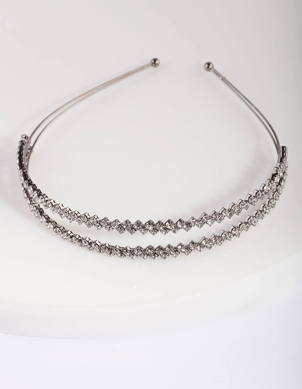 Crystal Gunmetal Double Banded Headband - Image 4