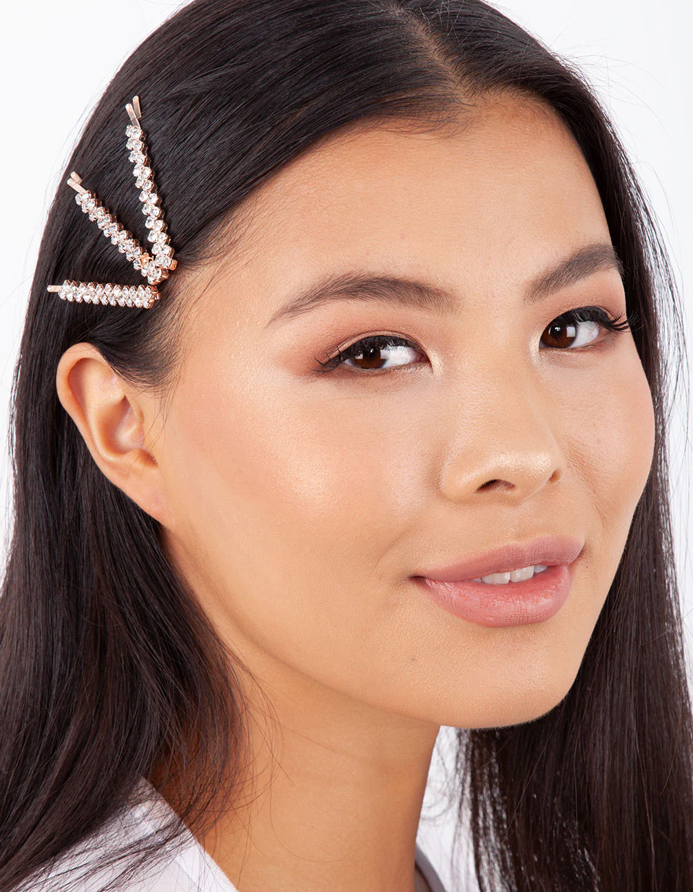 Rose Gold Diamante Zig Zag Pin Set - Image 2