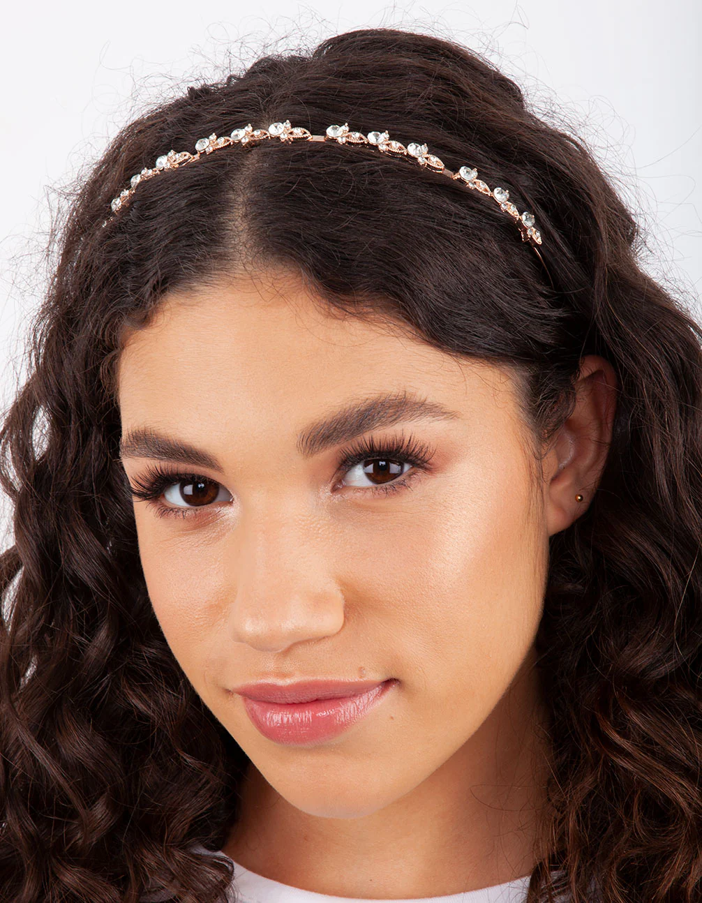 Rose Gold Mini Flower Diamante Headband - Image 2