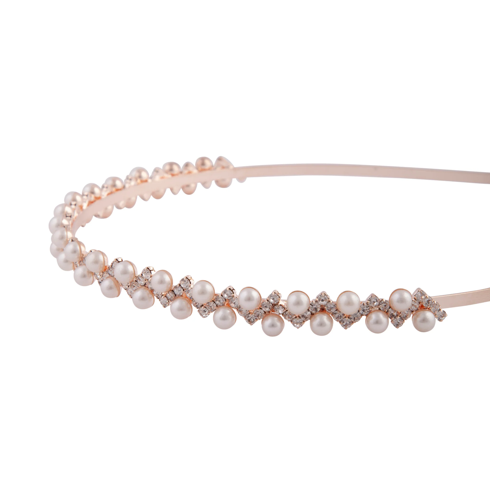 Rose Gold Pearl Diamante Headband - Image 2