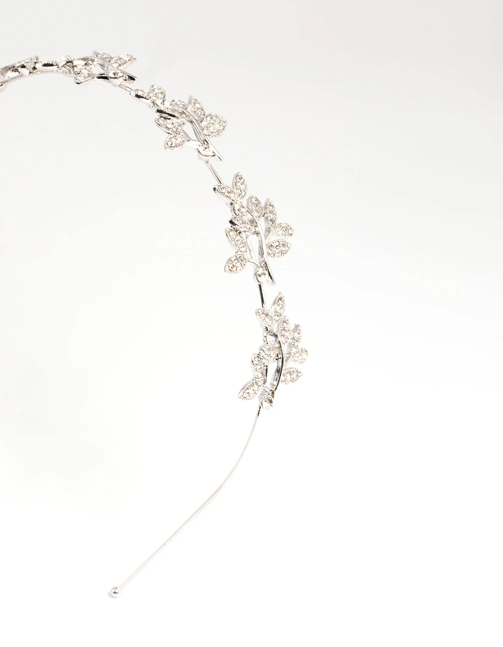 Silver Diamante Leaf Cluster Headband - Image 3
