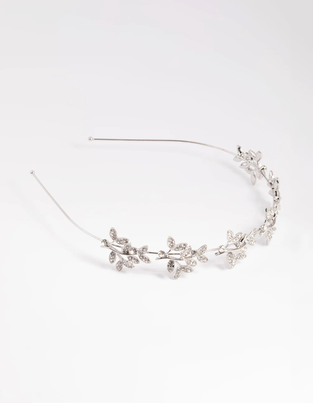 Silver Diamante Leaf Cluster Headband - Image 4