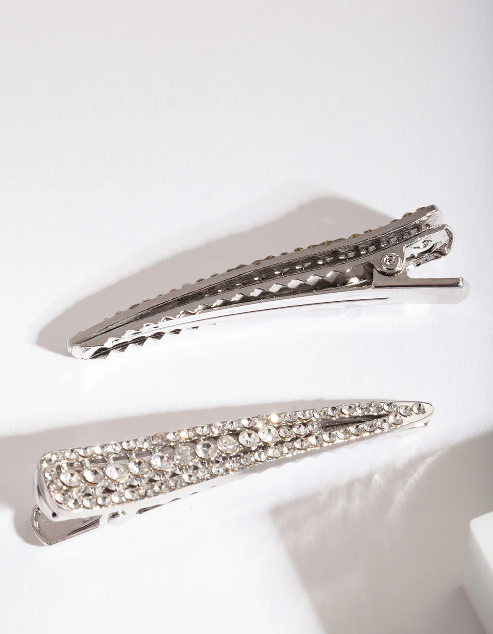 Silver Diamante Row Clip Duo - Image 2