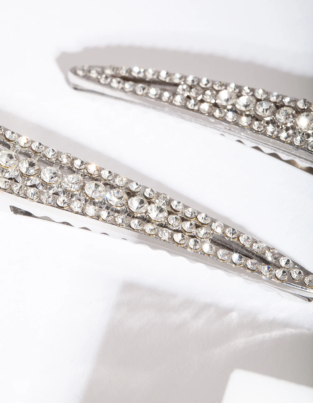 Silver Diamante Row Clip Duo - Image 3