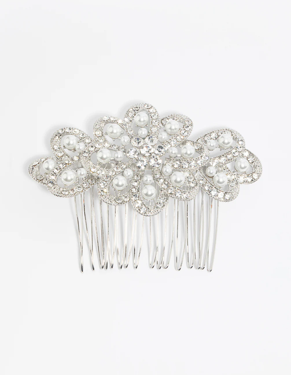 Silver Pearl & Diamante Comb - Image 3