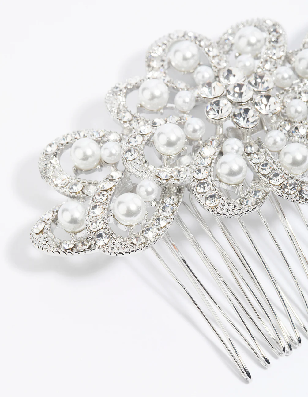 Silver Pearl & Diamante Comb - Image 4