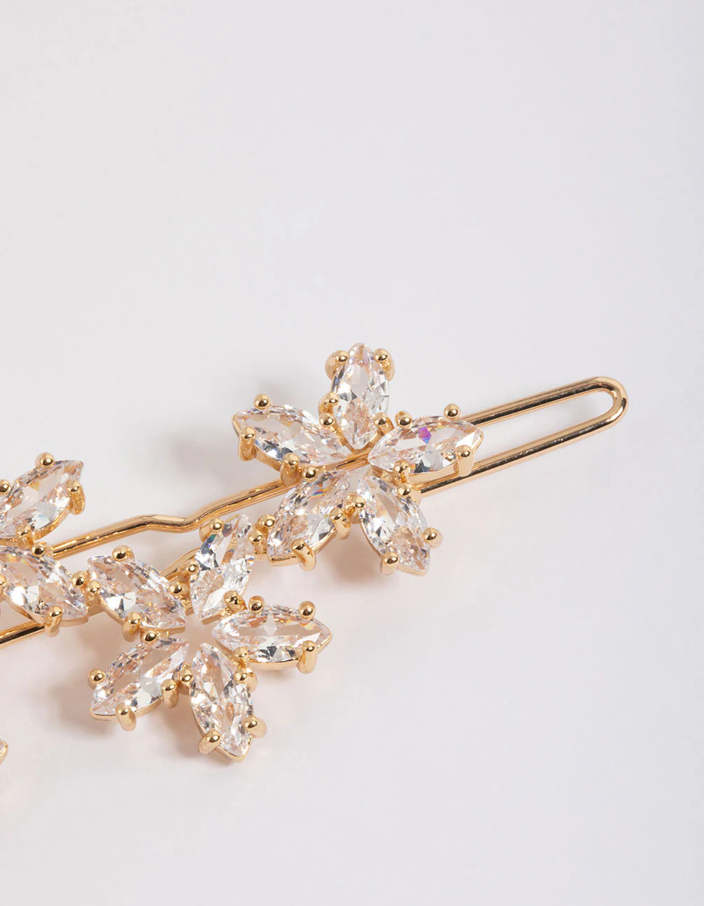 Gold Diamante Flower Hair Clip - Image 3