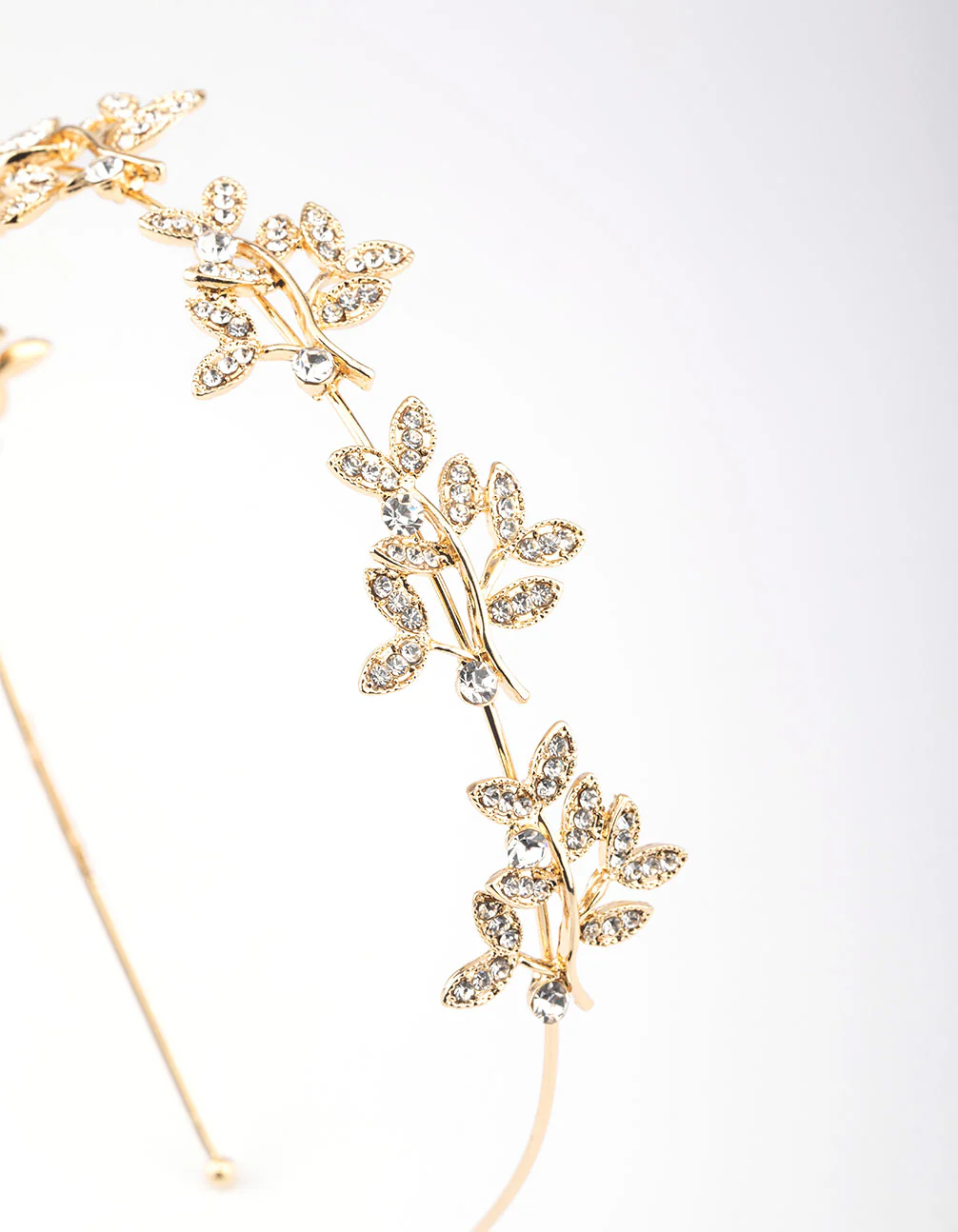 Gold Diamante Leaf Headband - Image 2