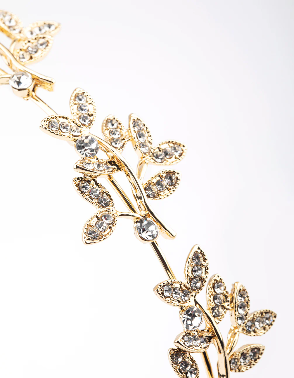 Gold Diamante Leaf Headband - Image 3