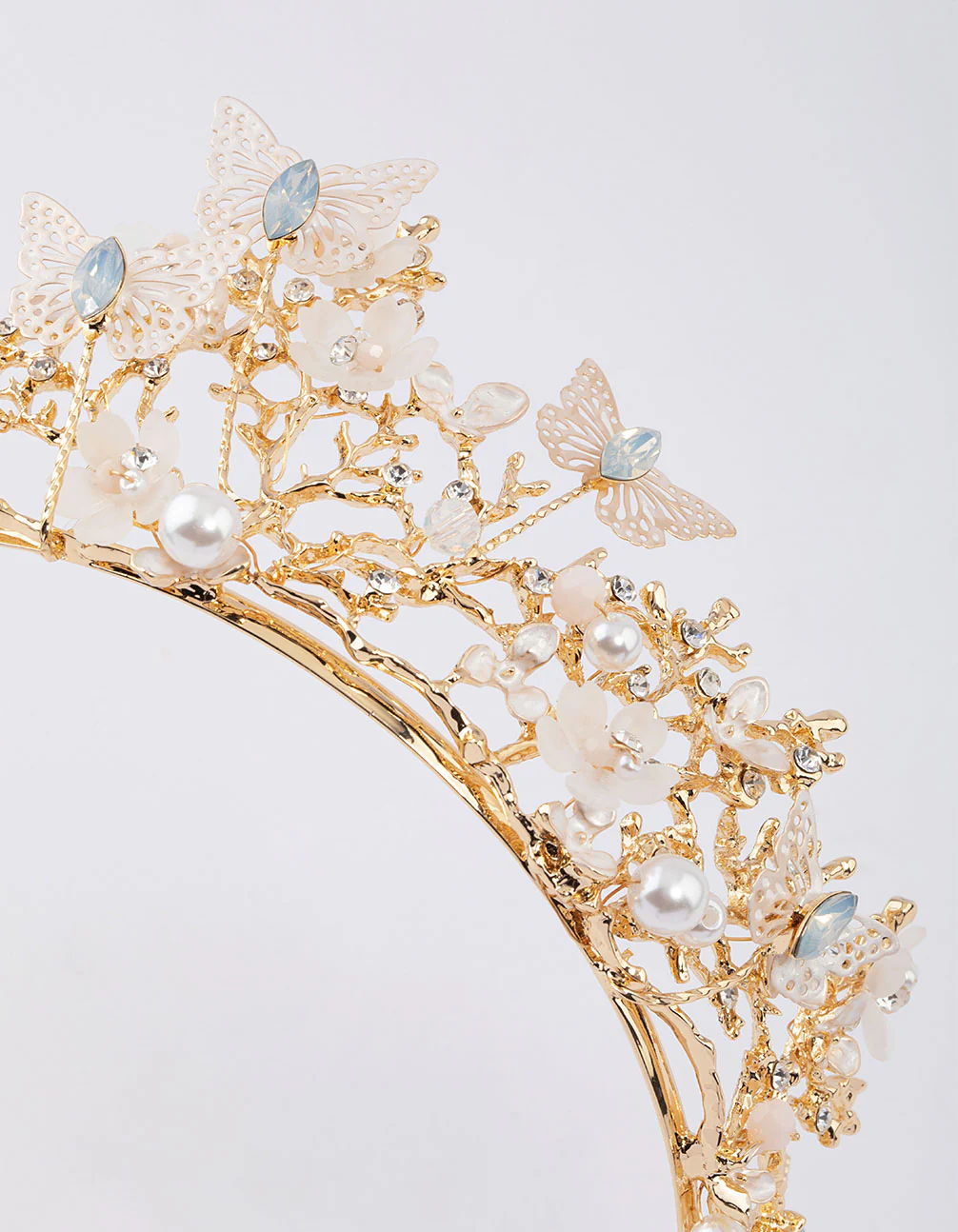 Gold Flower Butterfly Crown - Image 2