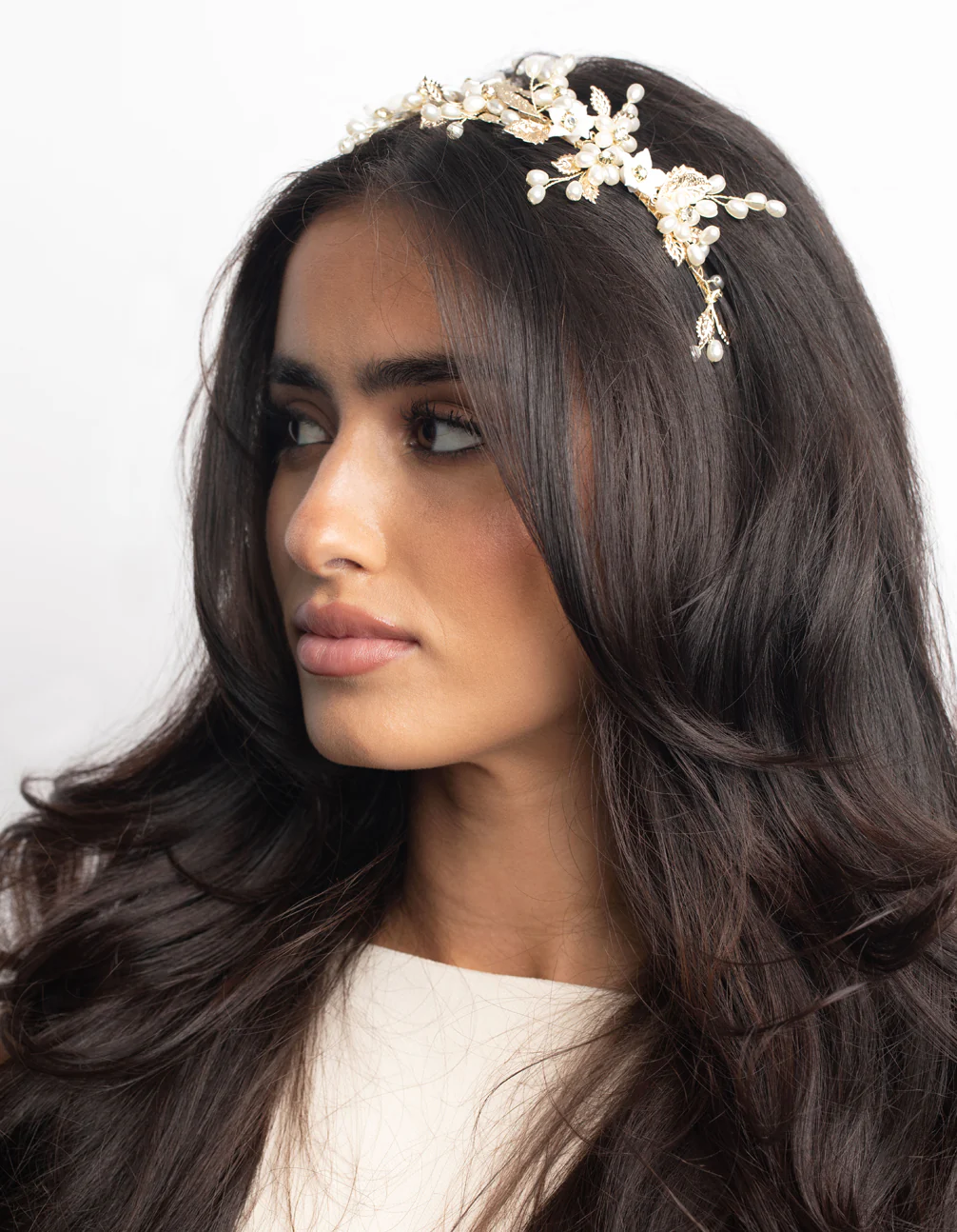 Gold Flower & Leaf Headband - Image 2