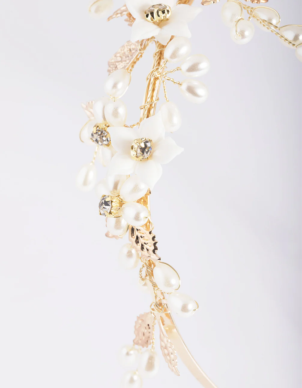 Gold Flower & Leaf Headband - Image 3