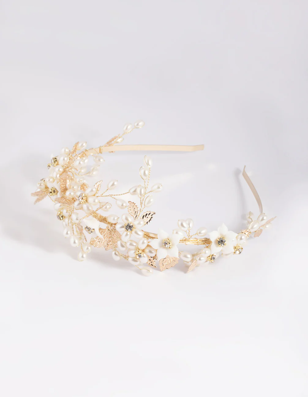 Gold Flower & Leaf Headband - Image 4