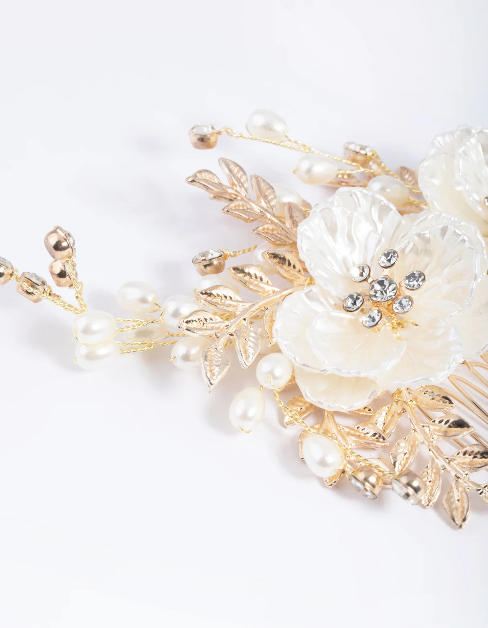 Gold Pearlised Flower Comb - Image 3